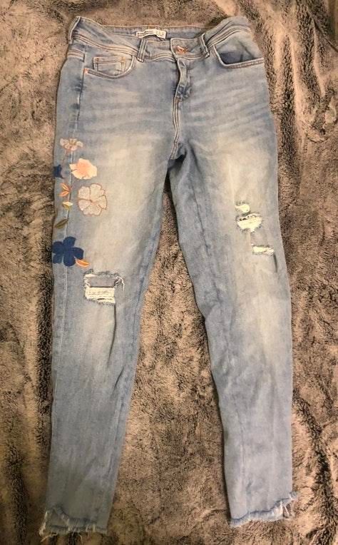 zara basic denim jeans
