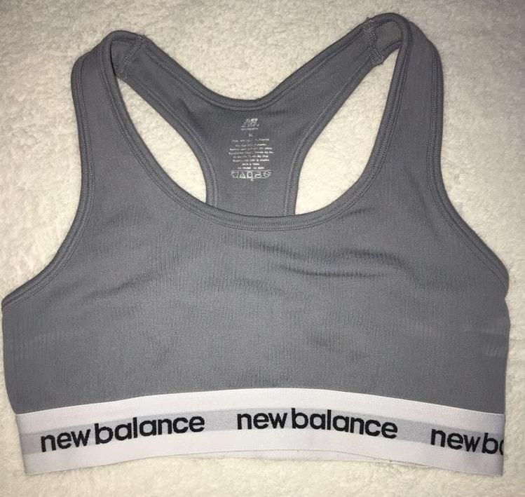 new balance grey sports bra