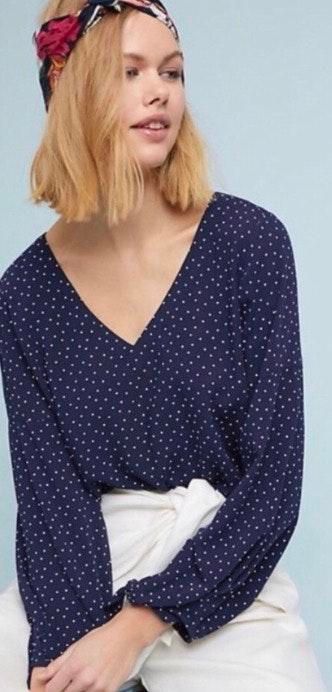 maeve polka dot blouse