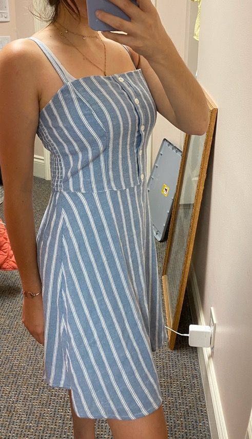 Hollister Blue And White Striped Dress 