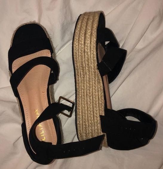 cute black platform sandals