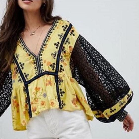 free people yellow top