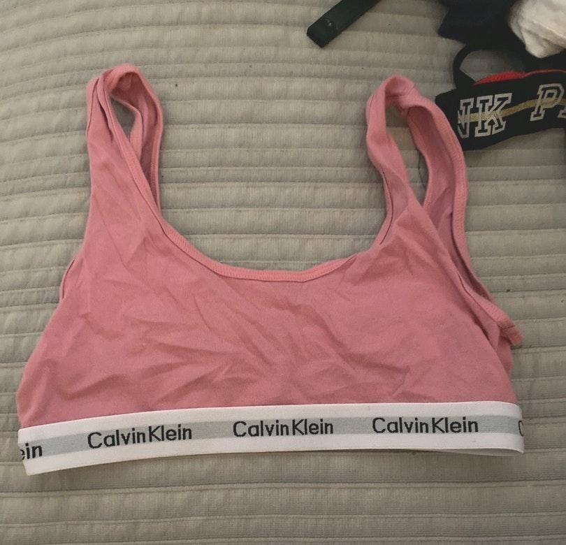 light pink calvin klein sports bra