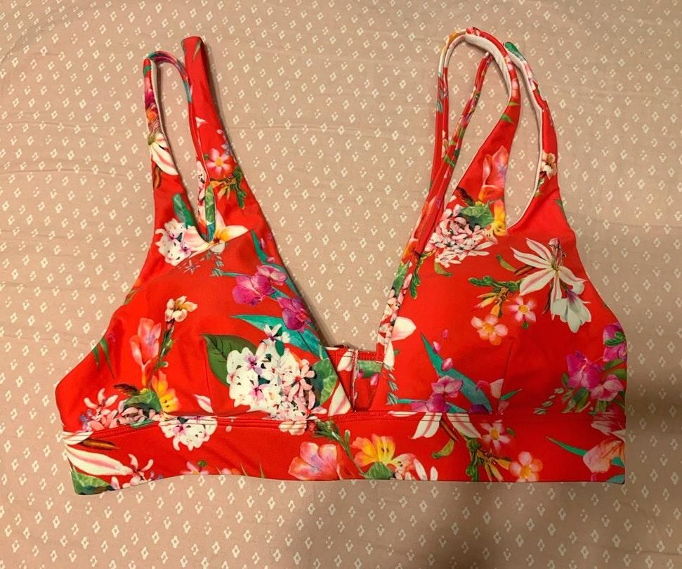 floral bathing suit top