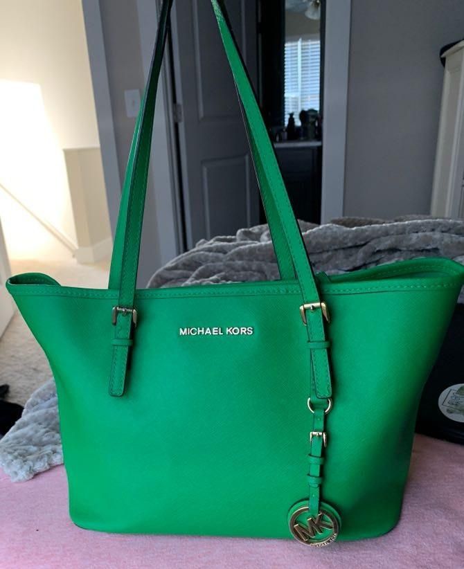 green michael kors bag