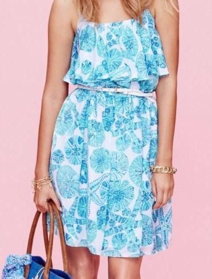 target blue and white dress