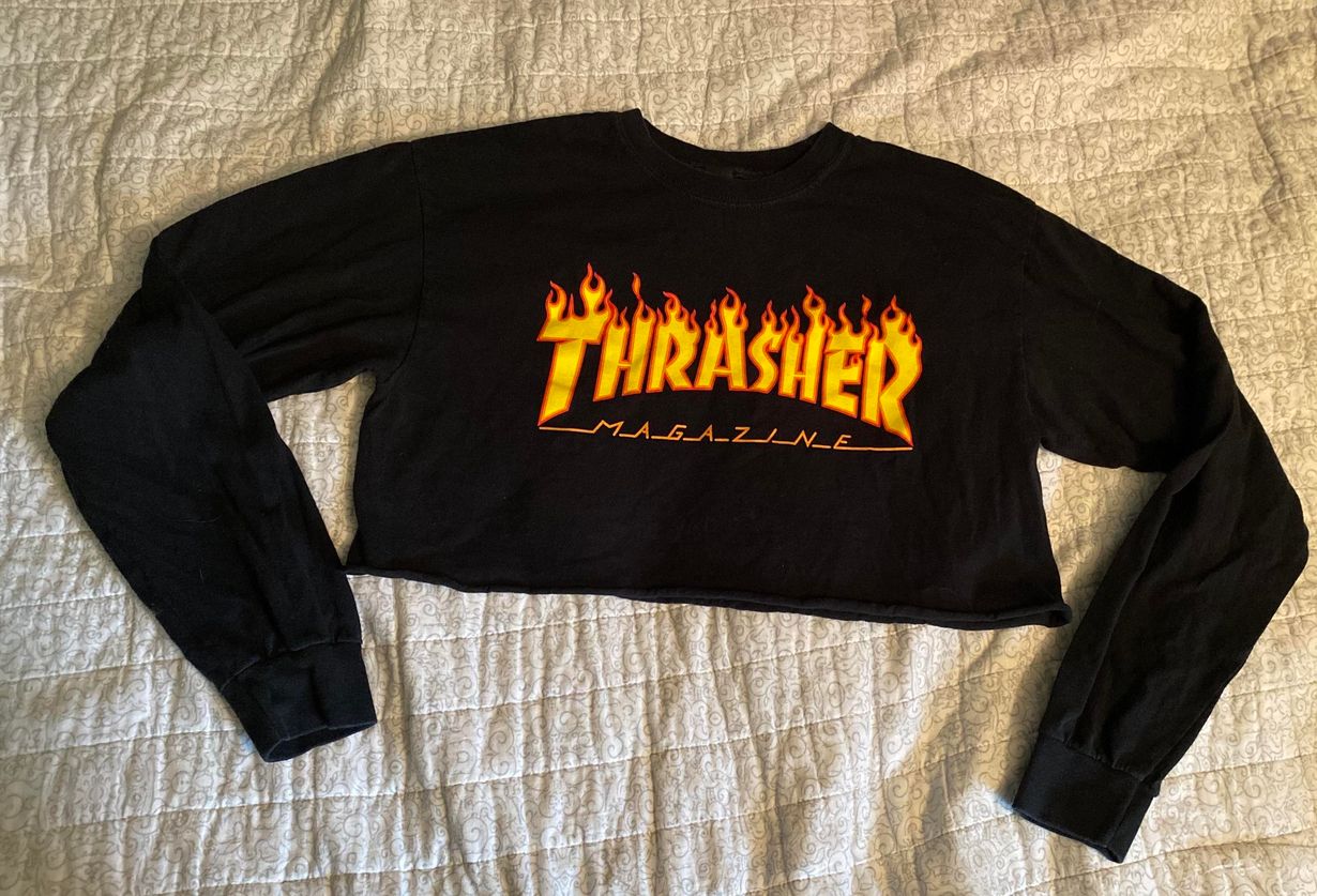 thrasher shirt crop top