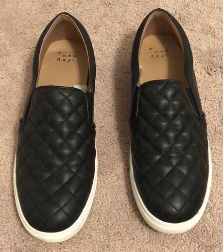 target black slip on shoes
