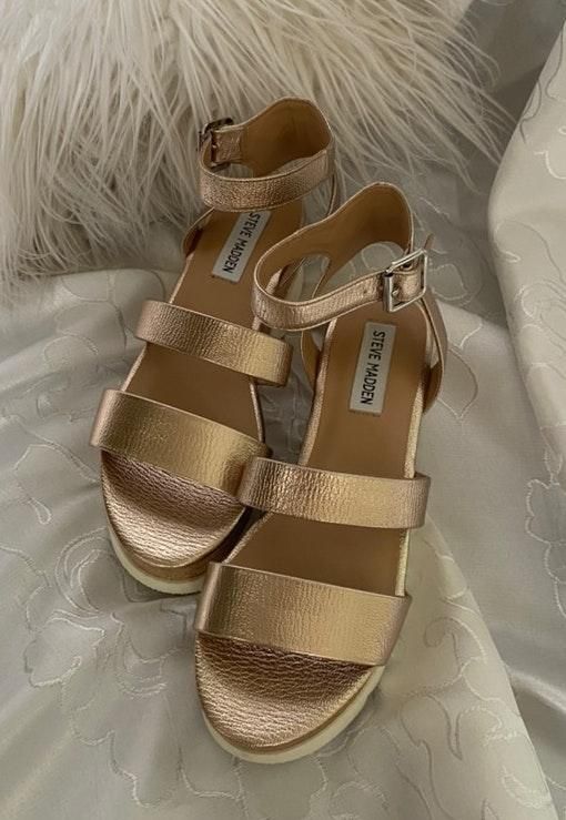 rose gold platform sandals steve madden