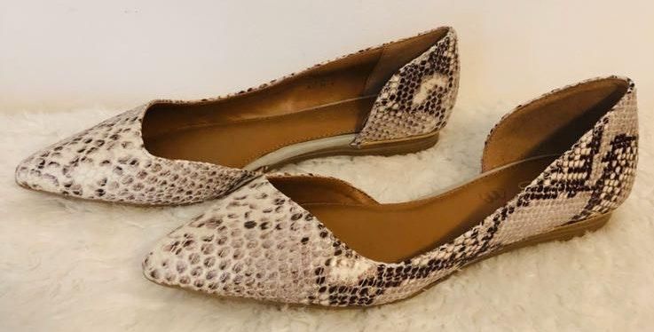 snakeskin flats