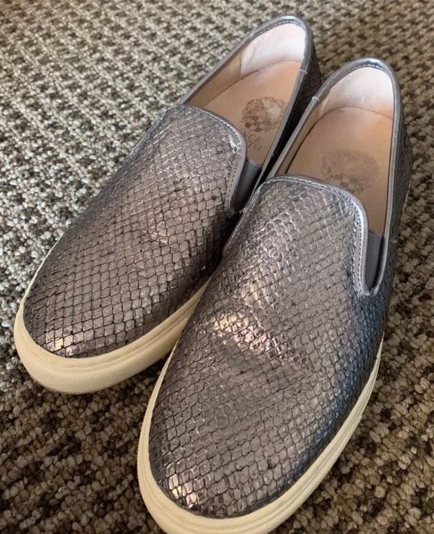 vince camuto snakeskin slip on sneakers