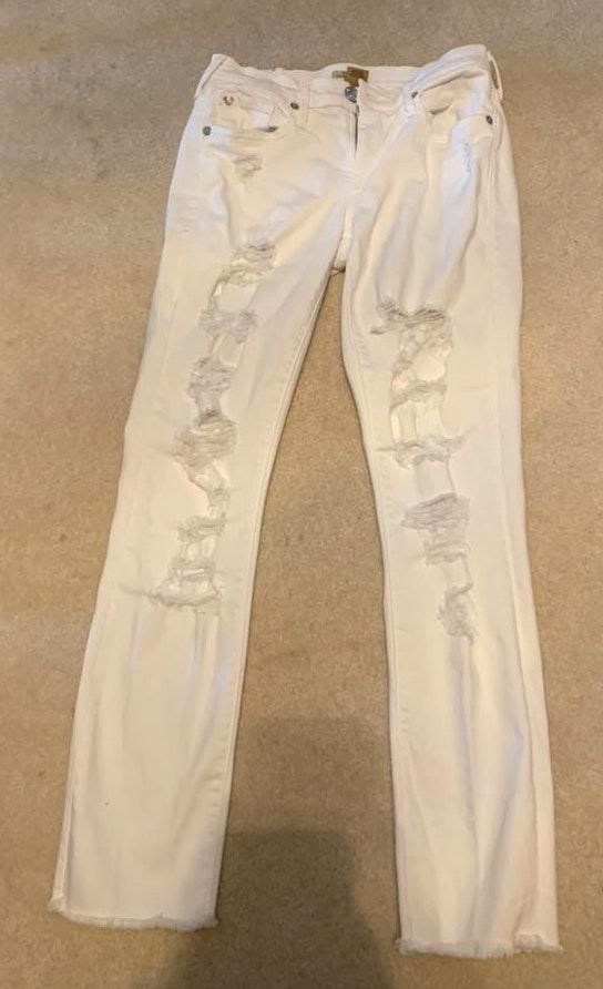 true religion white ripped jeans