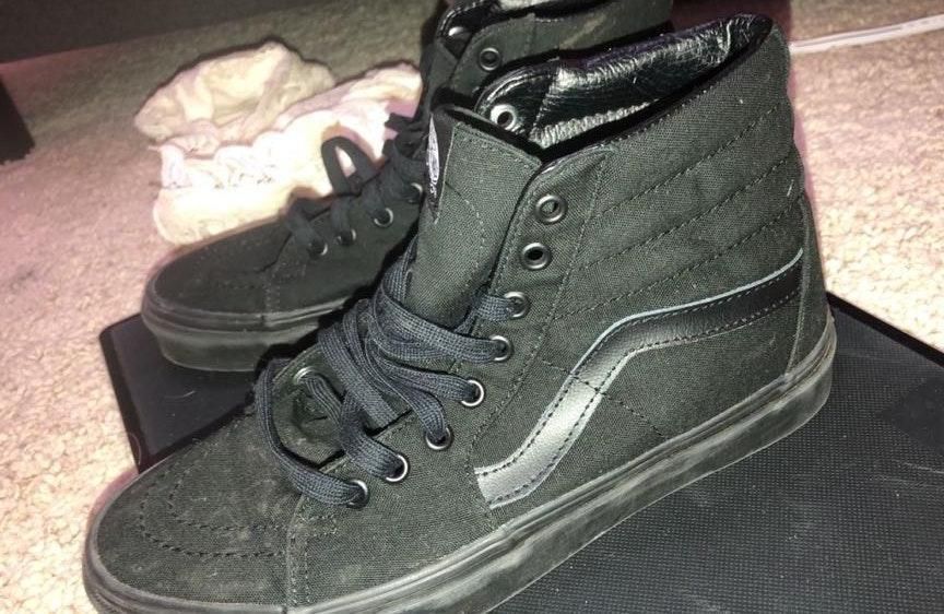 high top all black vans
