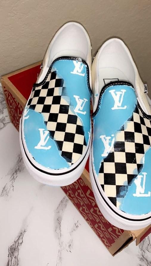 checkered vans custom