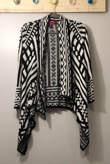 black and white aztec cardigan