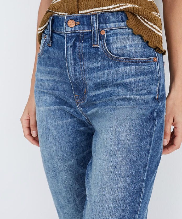 madewell high waist slim boy jean