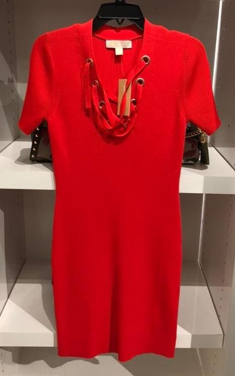 mk red dress