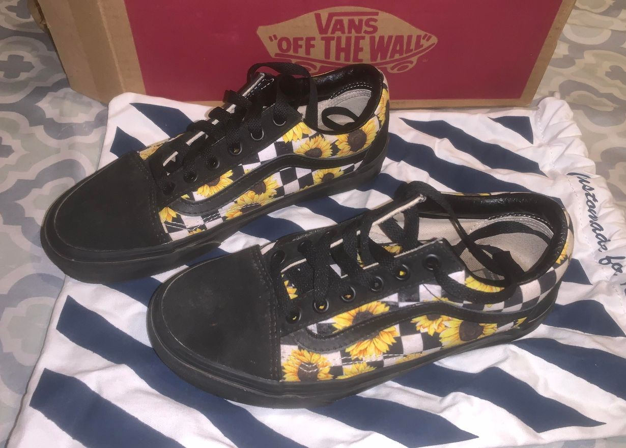vans checkerboard sunflower
