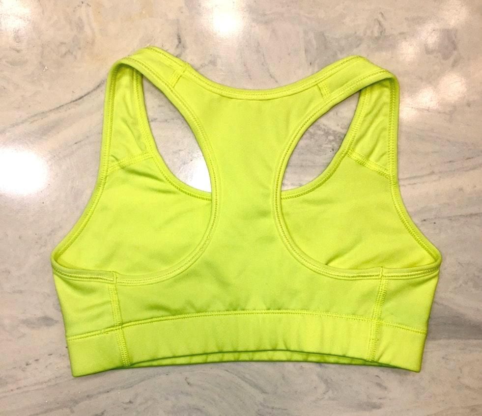 nike yellow sports bra