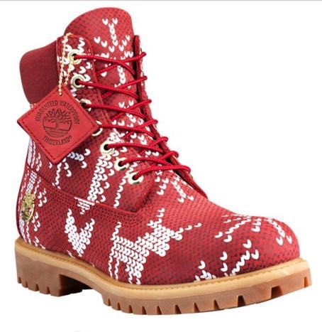 ugly christmas sweater timberlands