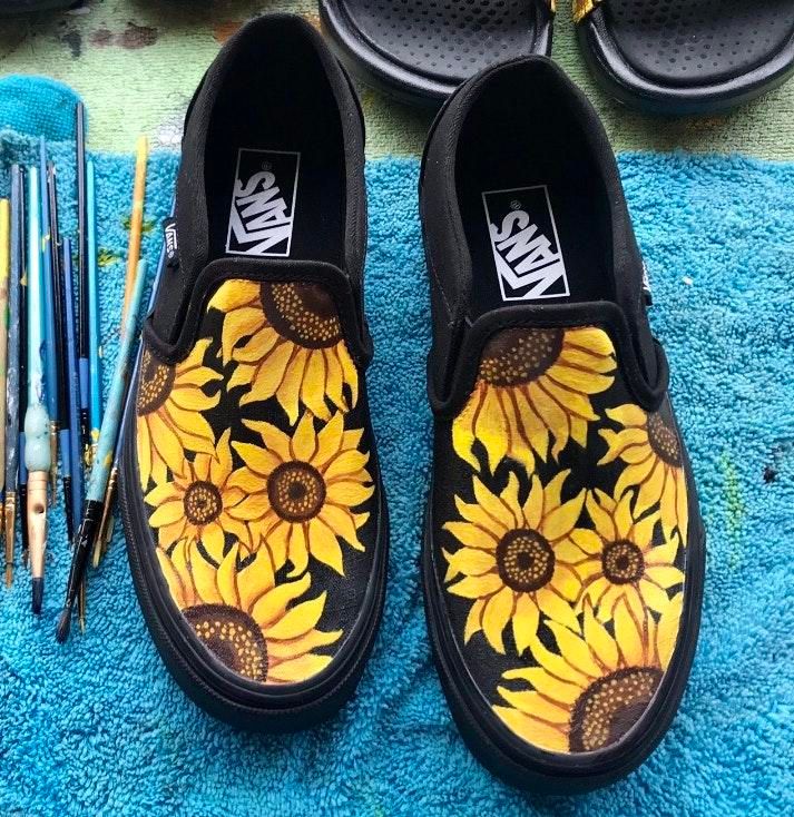 painted sunflower vans