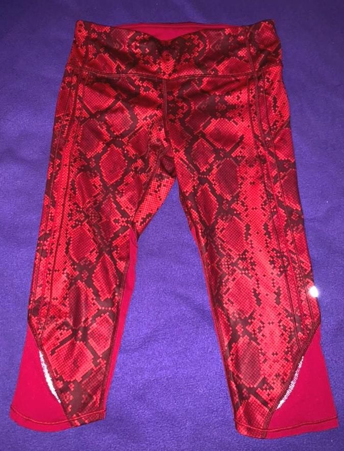 lululemon red snakeskin leggings