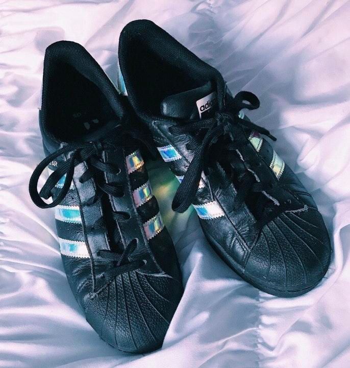adidas black holographic shoes