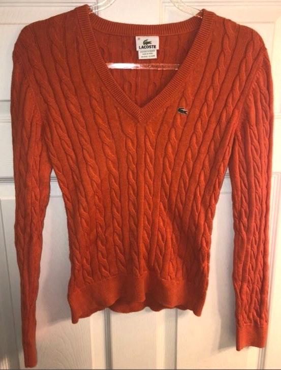 orange lacoste sweater