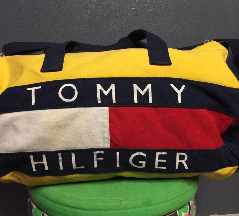 vintage tommy hilfiger duffle bag