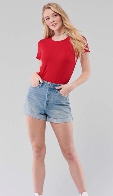 hollister mom jean shorts