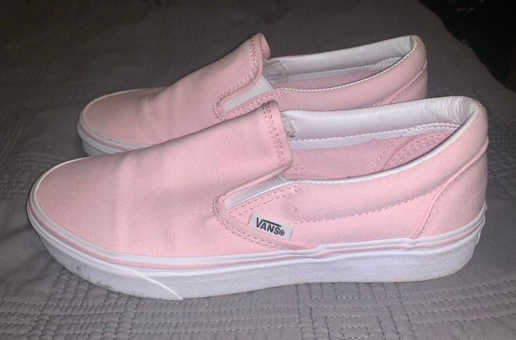 Vans baby pink slip on size 7 | Curtsy