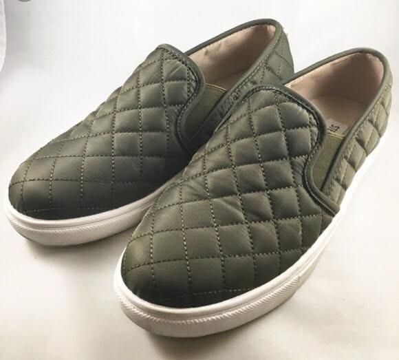 green steve madden slip ons