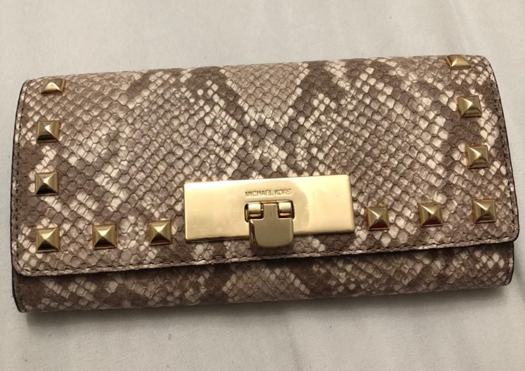 mk snakeskin wallet