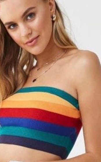 rainbow tube top forever 21