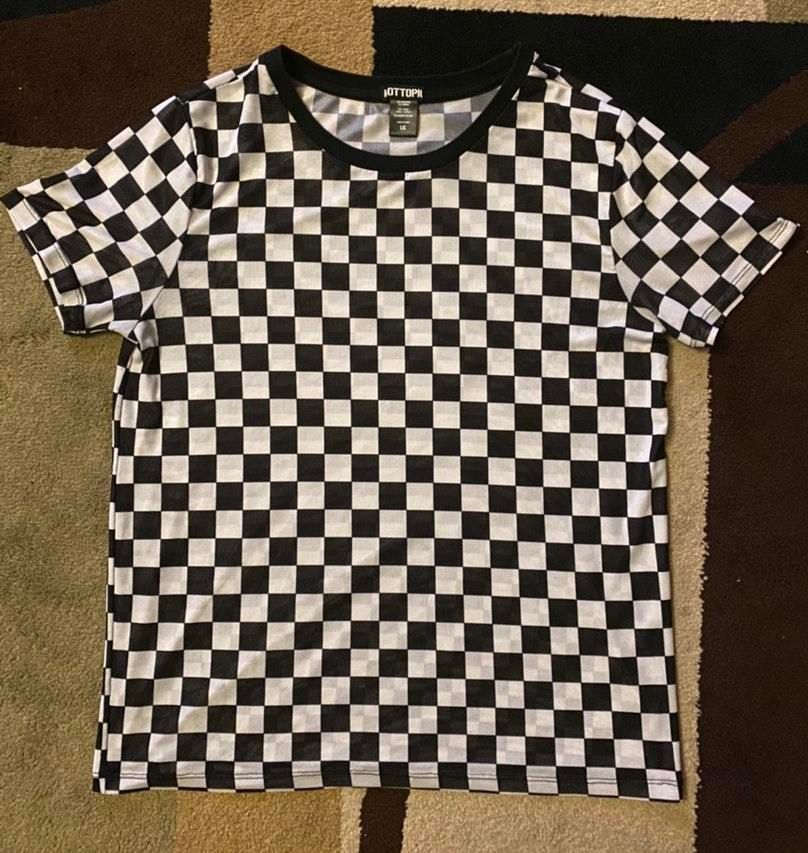 sheer checkered top