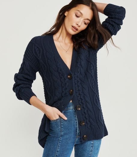 abercrombie cable knit cardigan