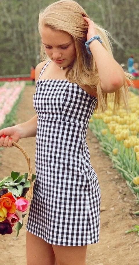 hollister checkered dress