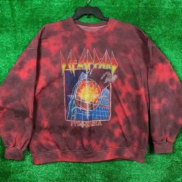 tie dye def leppard sweatshirt