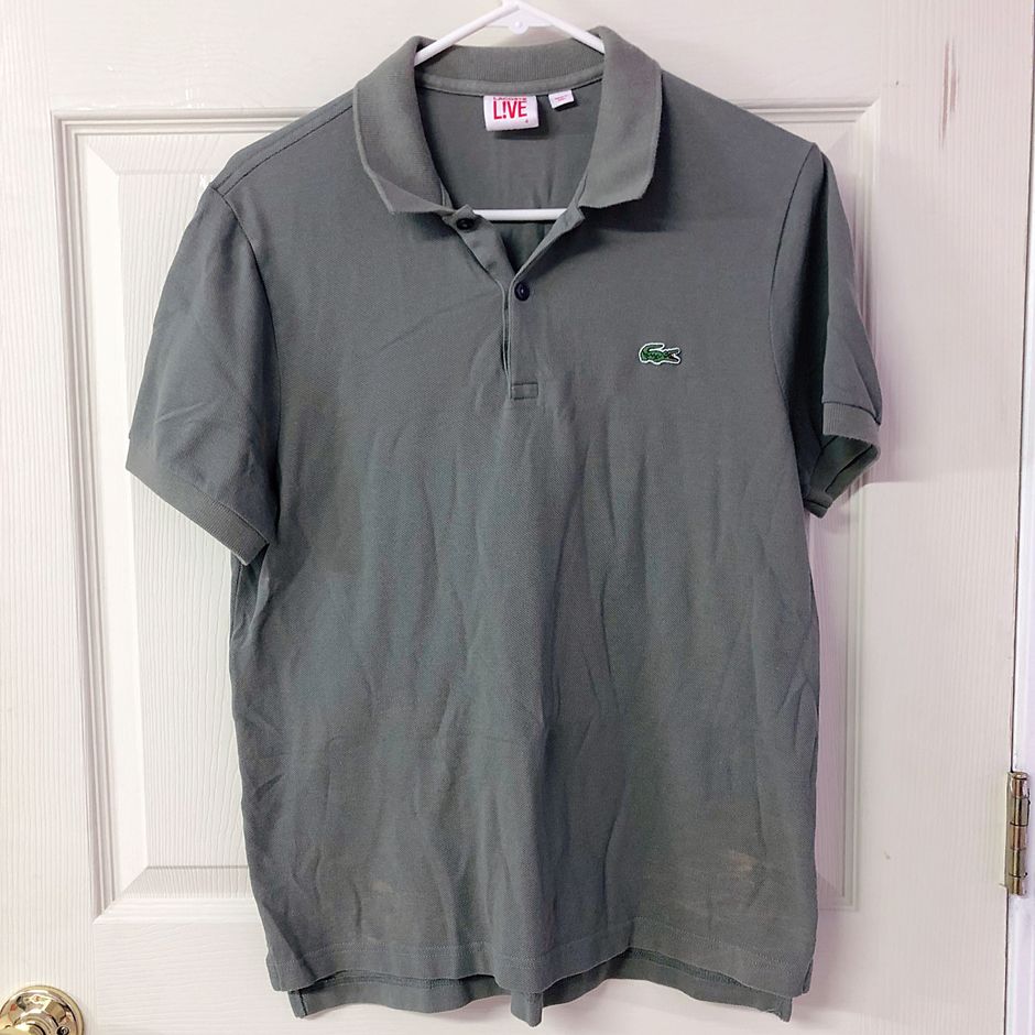 lacoste olive green polo