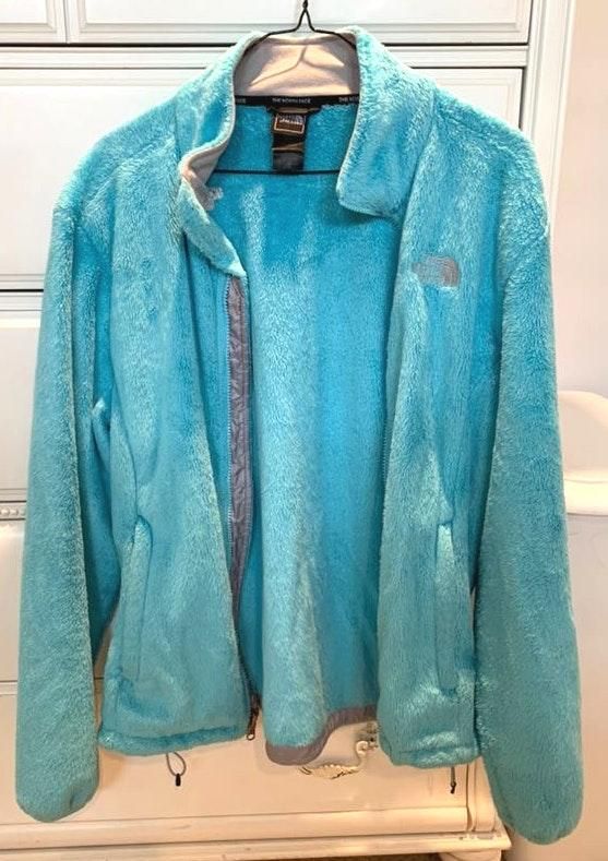 blue fuzzy jacket