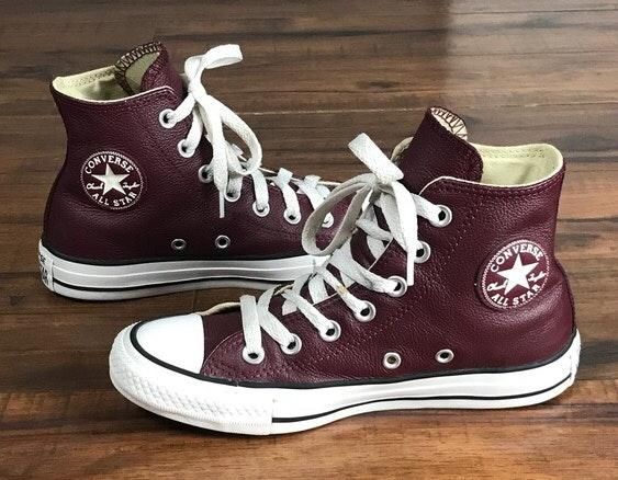 converse maroon leather