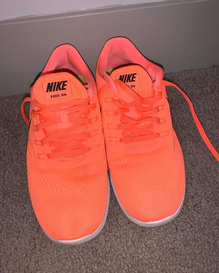 neon orange tennis shoes