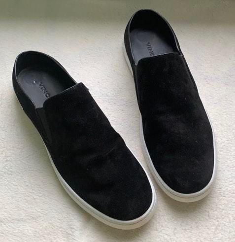 vince black slip on sneakers