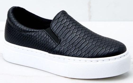 snakeskin slip on tennis shoes