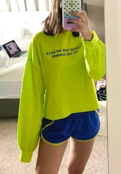 neon hoodie zara