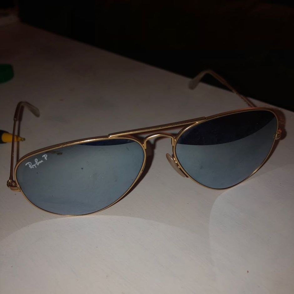 Ray Ban Light Blue Polarized Aviator Curtsy