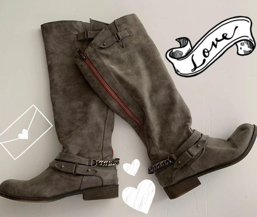 madden girl red zipper boots