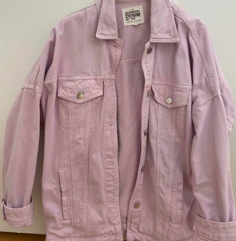 pink denim jacket zara