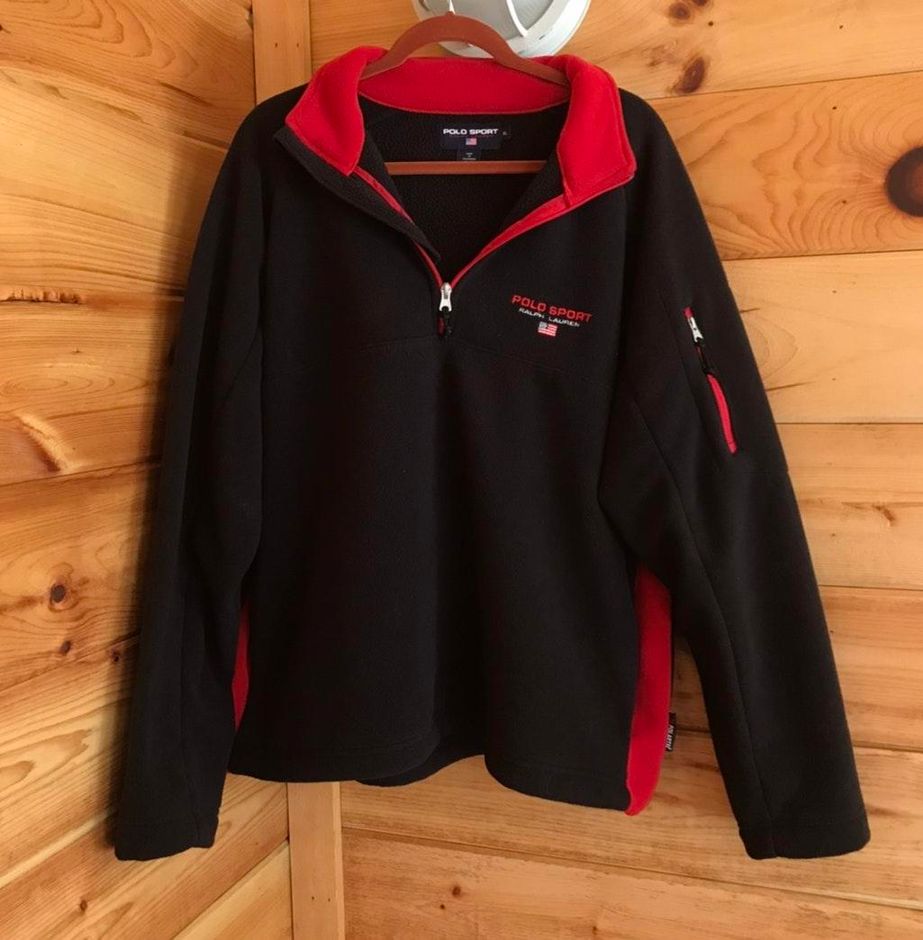 black and red polo jacket