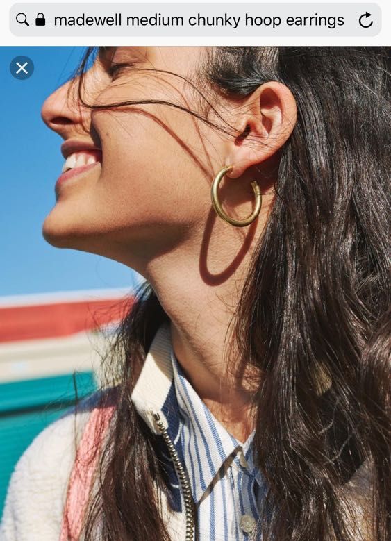 Womens Chunky Medium Hoop Earrings  Madewell